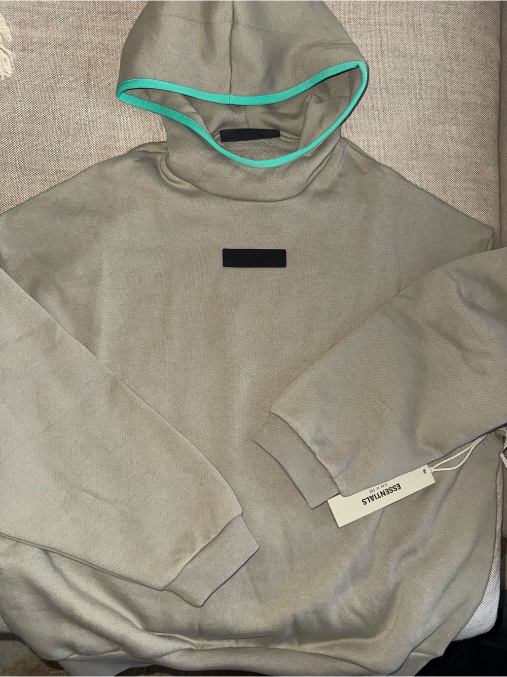 Essentials Fear Of God Hoodie with Teal Trim